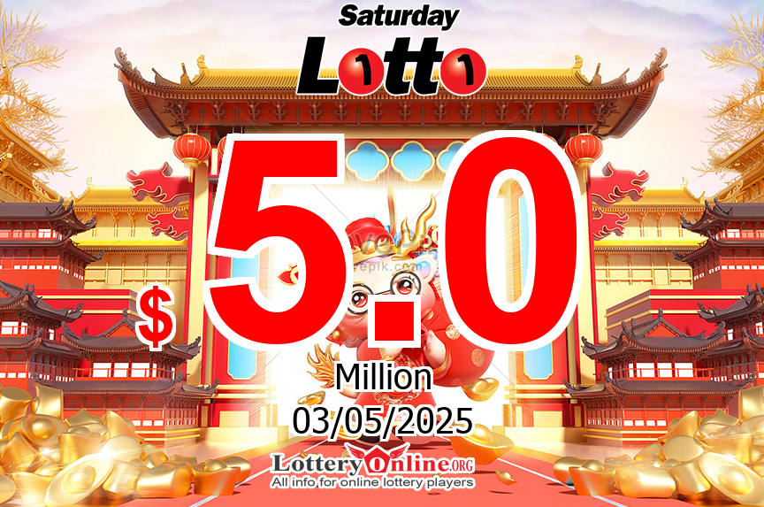 Jackpot Saturday Lotto stands at $ 5 Million AUD for Sat, May 3, 2025