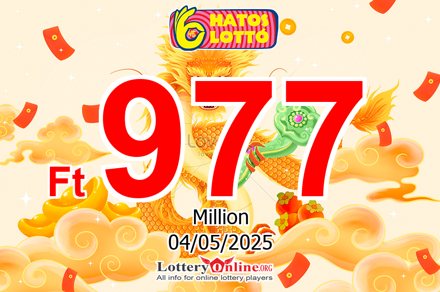 The result of Hatoslotto of Hungary on Apr. 27, 2025; Jackpot is Ft 977 Million HUF