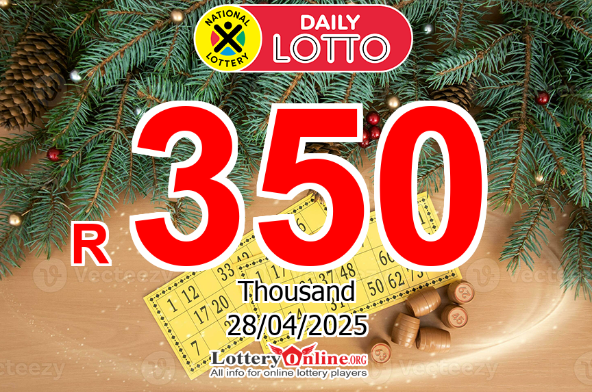 Daily Lotto results of Apr. 27, 2025; Jackpot is R 350 K ZAR