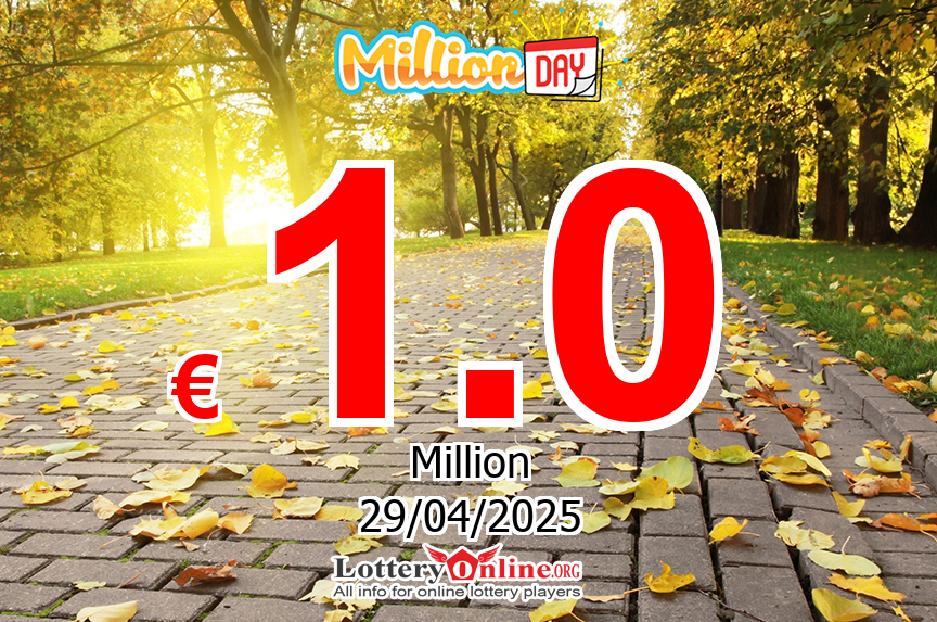 MillionDAY results of Apr. 28, 2025; Jackpot is € 1 Million Euro
