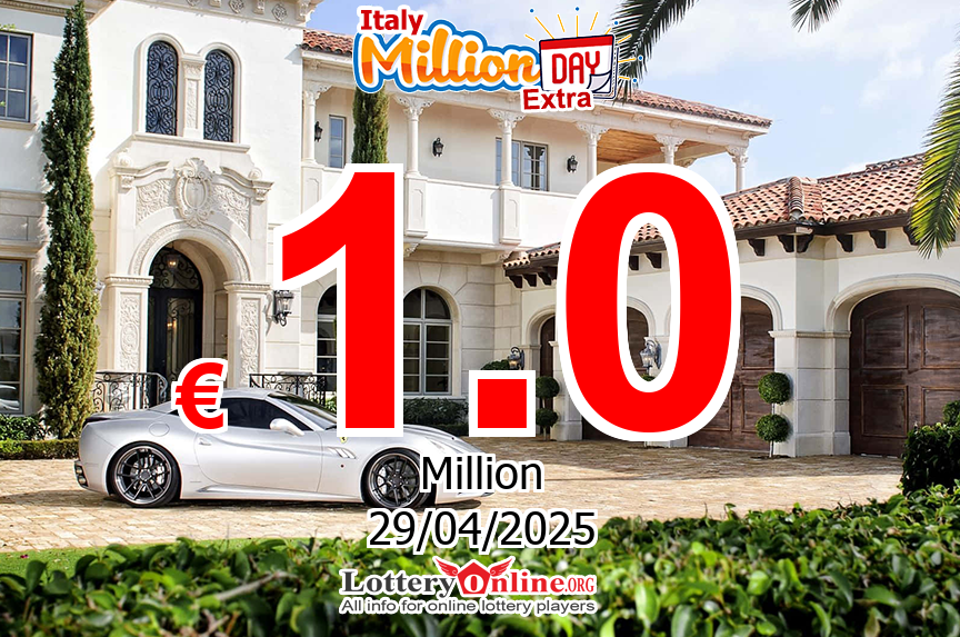 Results of Apr. 28, 2025 – Now, MillionDAY Extra jackpot is € 1 Million Euro