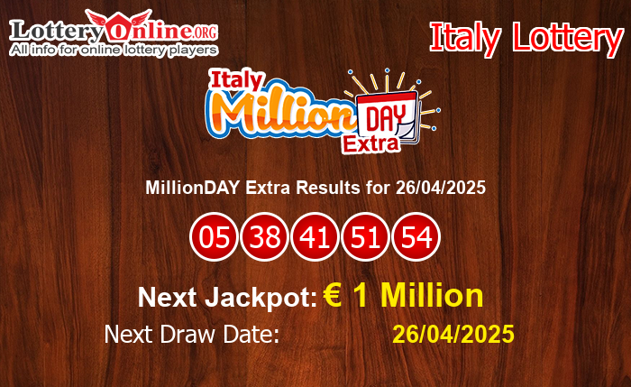 LatestMillionDAY Extra Results