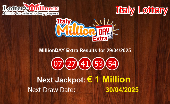 LatestMillionDAY Extra Results