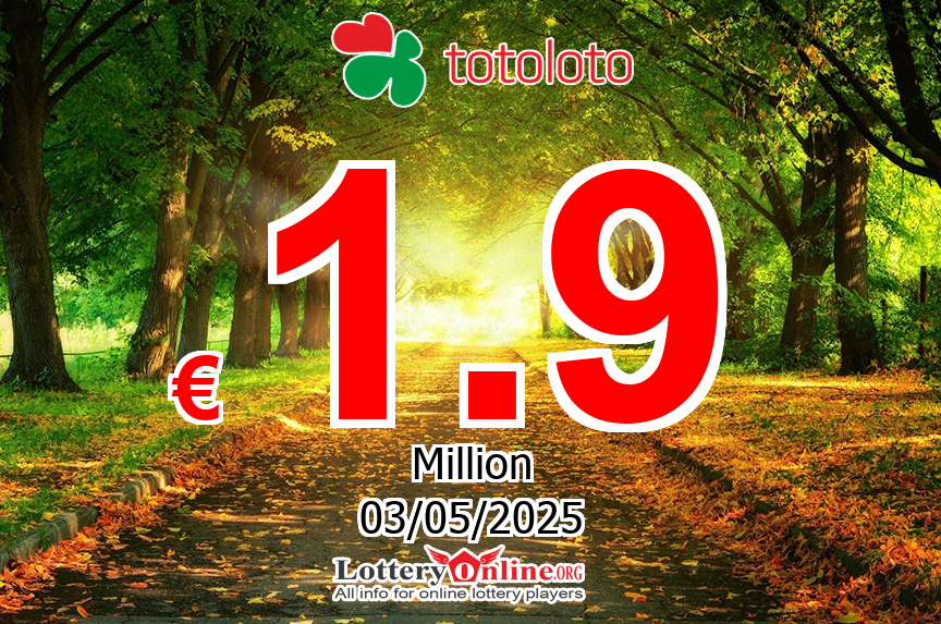 Totoloto jackpot jumps to € 1.9 Million Euro on Apr. 30, 2025