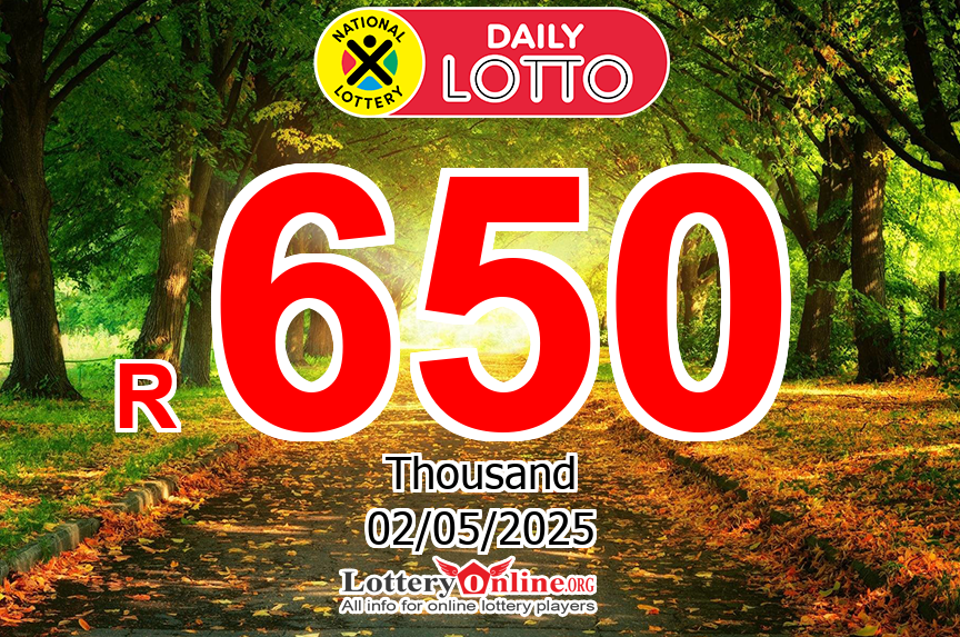 Daily Lotto jackpot jumps to R 650 K ZAR on May. 1, 2025