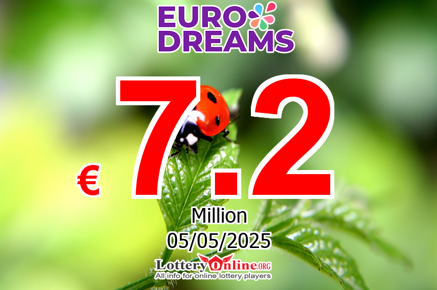 EuroDreams Jackpot now is € 7.2 Million Euro: No winner of jackpot on May. 1, 2025