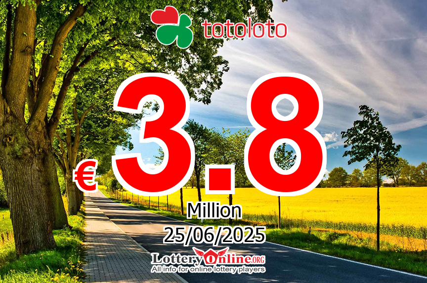 Totoloto results of Jun. 21, 2025; Jackpot is € 3.8 Million Euro
