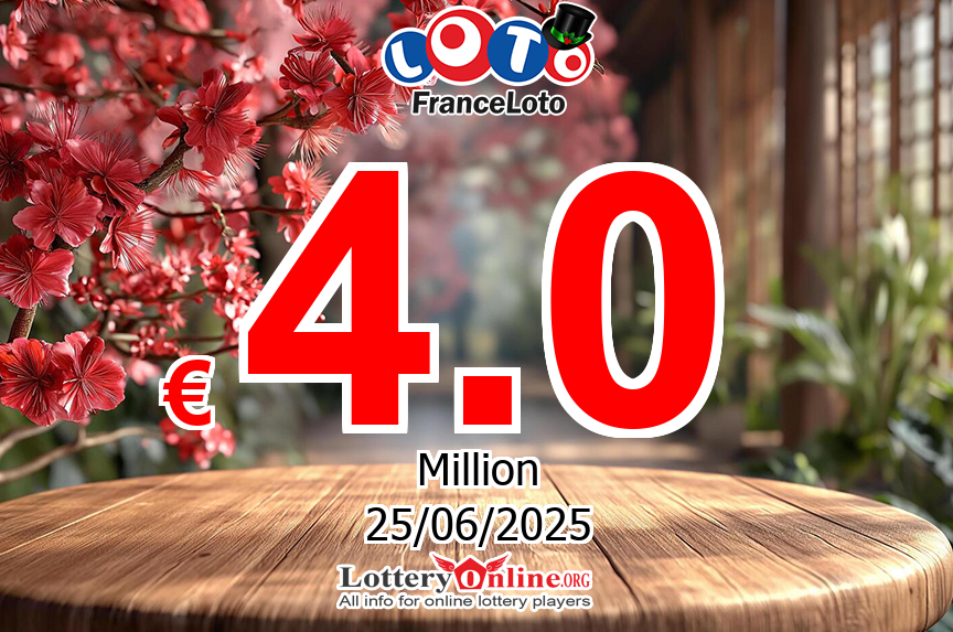 The result of Loto lottery on Jun. 23, 2025 – Jackpot is € 4 Million Euro