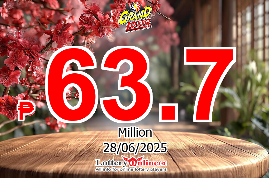 Grand Lotto jackpot jumps to ₱ 63.7 Million PHP on Jun. 25, 2025