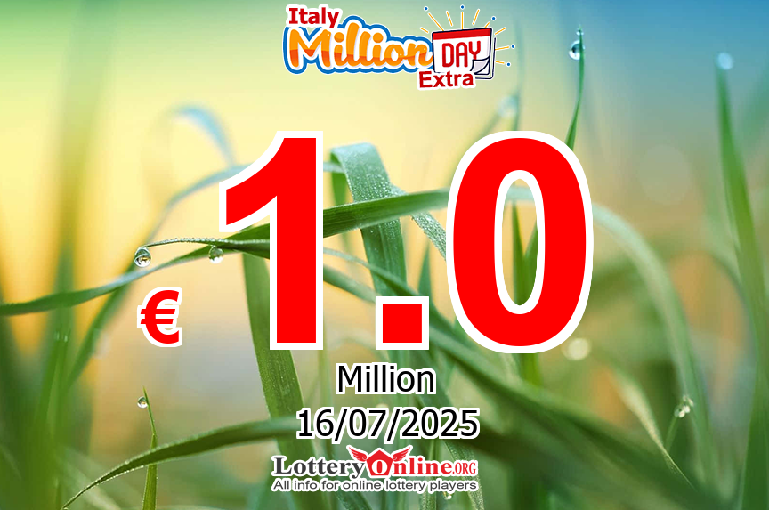 MillionDAY Extra Live Results for 07/16/25, Wednesday Jackpot increases to € 1 Million Euro