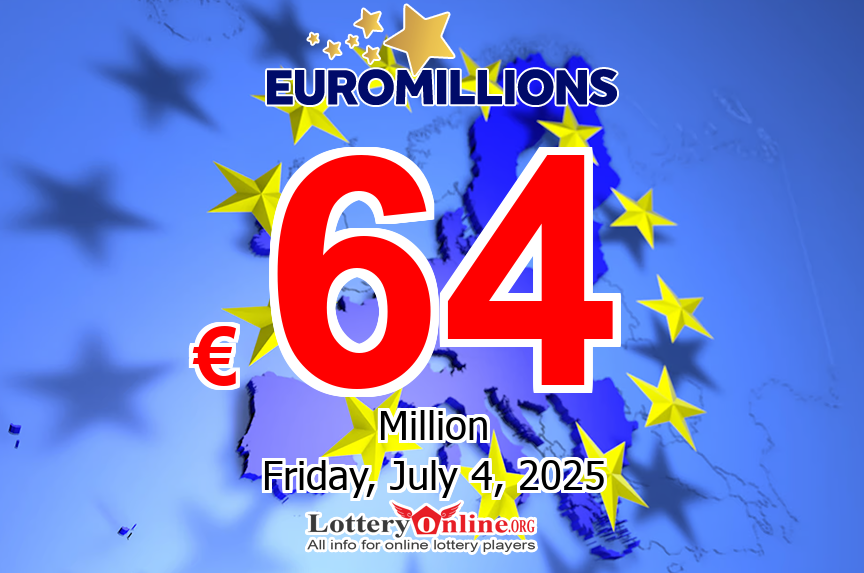 07/01/25: Three players won second prizes – EuroMillions jackpot is €64 million