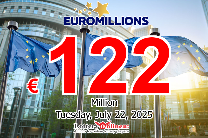 EuroMillions jackpot swells to €122 million for the drawing on Jul. 22, 2025