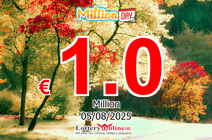 MillionDAY results for 08/04/25: Jackpot raises to € 1 Million Euro