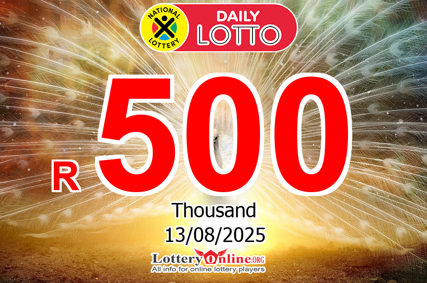 Jackpot R 550 K ZAR of Daily Lotto was owned on Tuesday, August 12, 2025