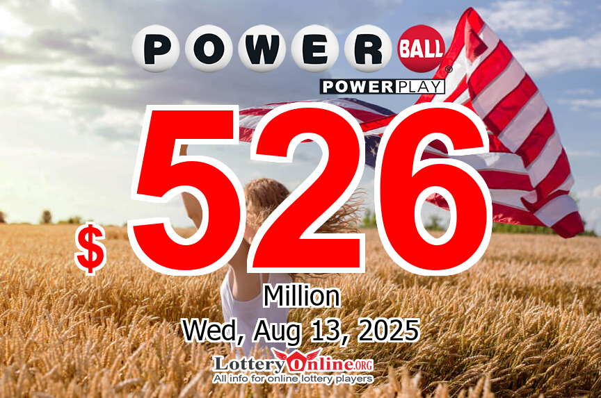 Powerball jackpot swells to $526 million for the drawing on Aug. 13, 2025