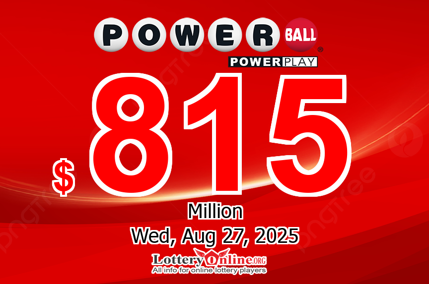 Powerball: jackpot grows to $815 million on 08/27/25, 6th largest grand prize in Powerball history