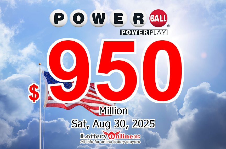 Powerball jackpot increases to $950 million after no winner for Saturday night’s drawing, Aug. 30, 2025