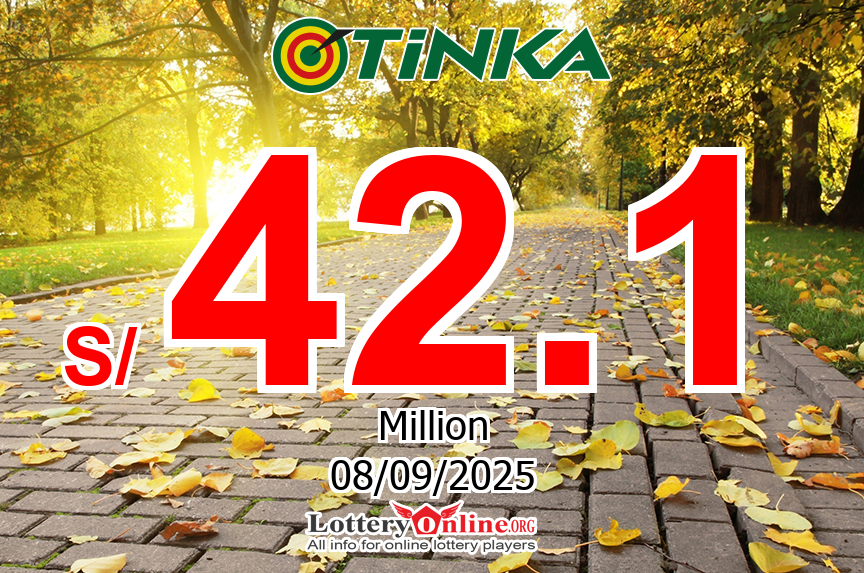The result of Tinka of Peru on Sep. 4, 2025; Jackpot is S/ 42.1 Million PEN
