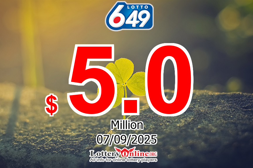 Lotto 649 results of Sep. 4, 2025; Jackpot is $ 5 Million CAD