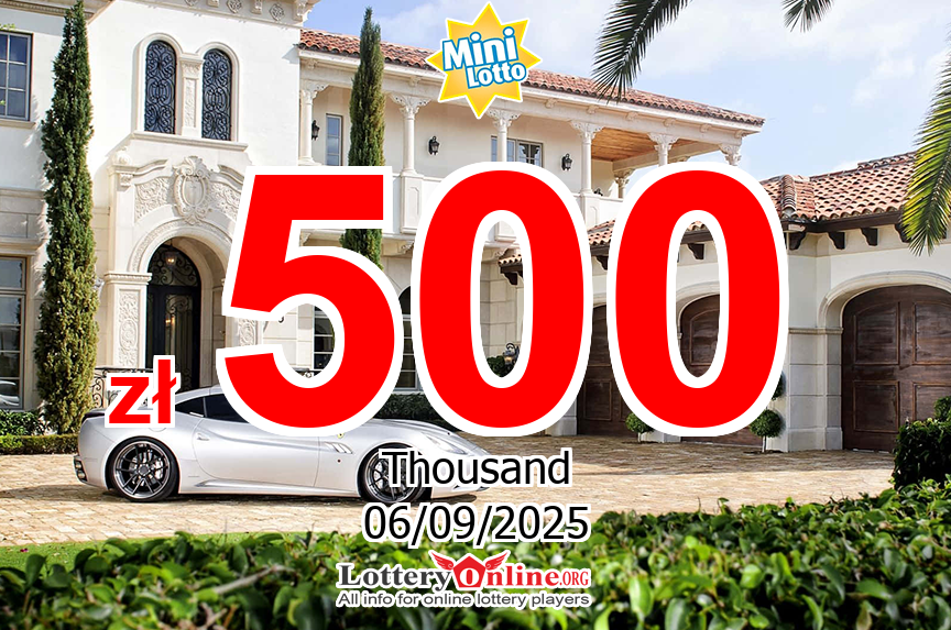 The result of Mini Lotto of Poland on Sep. 5, 2025; Jackpot is zł 500 K PLN
