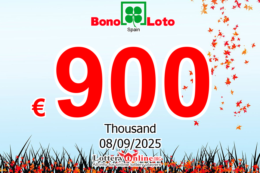 Jackpot BonoLoto stands at € 900 K Euro for Mon, Sep 8, 2025