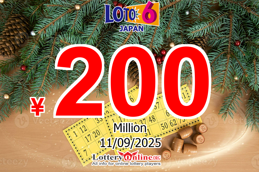 Results of Sep. 8, 2025 – Now, Loto 6 jackpot is ¥ 200 Million JPY