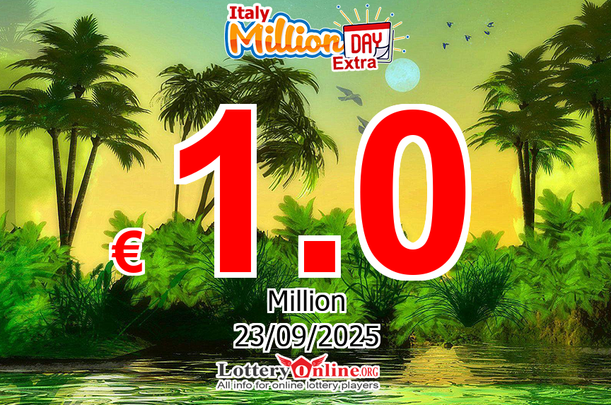 MillionDAY Extra results for 09/23/25: Jackpot is up to € 1 Million Euro