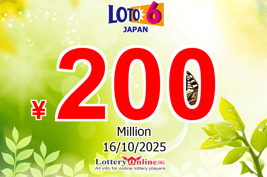 Winning Loto 6 ticket for ¥ 600 Million JPY prize sold on 10/13/25