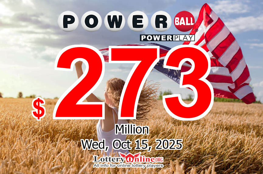 Powerball Jackpot raises to $273 million for the next drawing on Oct. 15, 2025