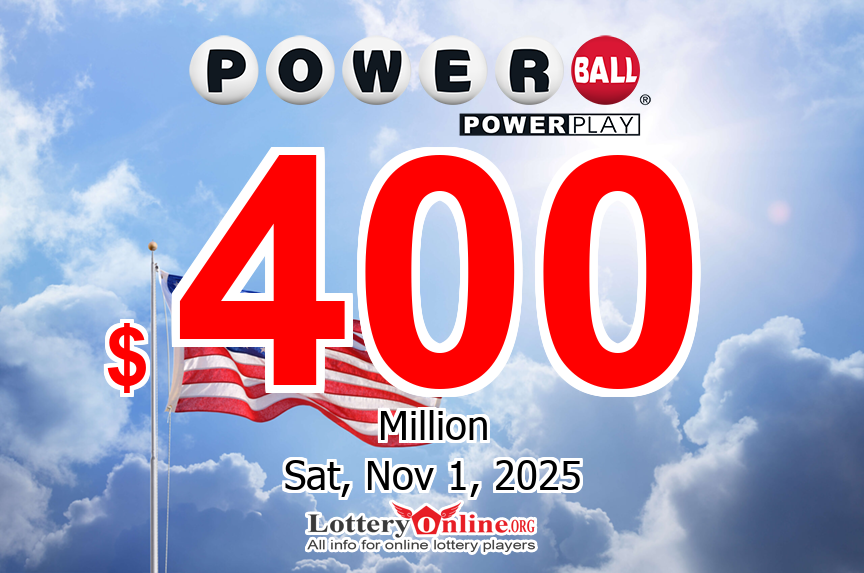 Powerball jackpot swells to $400 million for the drawing on Nov. 1, 2025