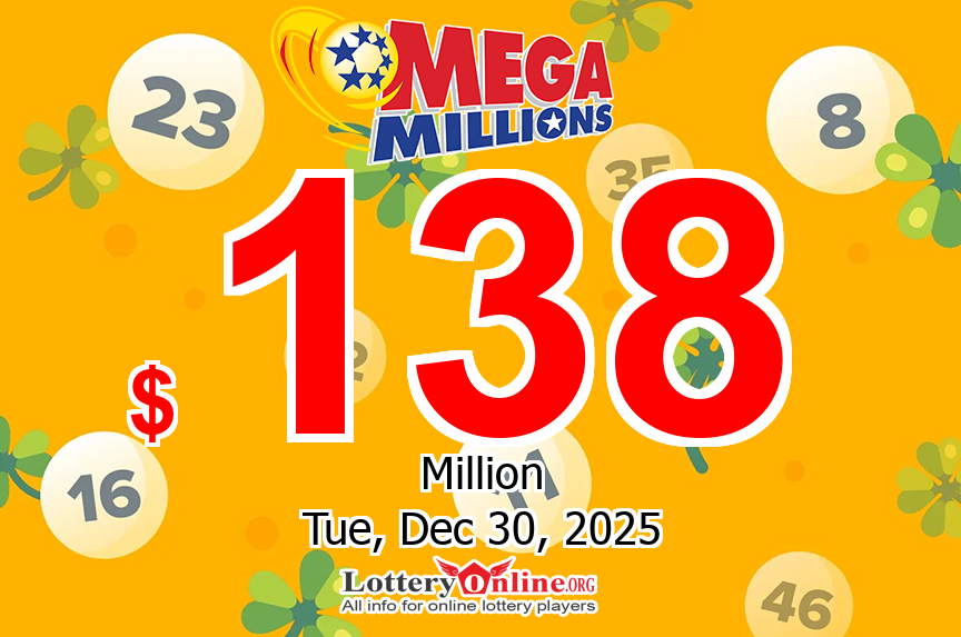 Mega Millions is now up to $138 million for the next Tuesday’s drawing (12/30/25)