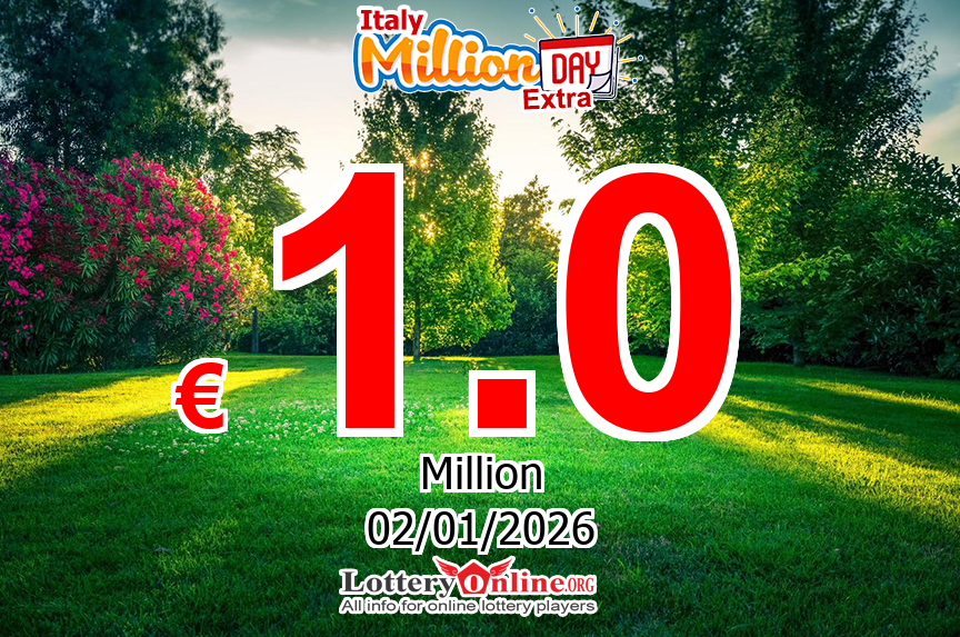 MillionDAY Extra Jackpot now is € 1 Million Euro: No winner of jackpot on Jan. 2, 2026