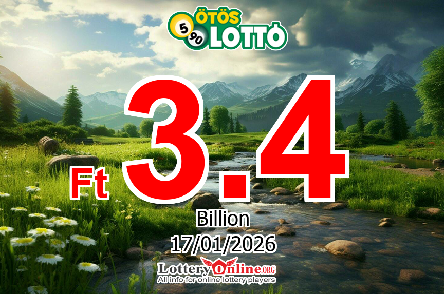 The result of Otoslotto of Hungary on Jan. 10, 2026; Jackpot is Ft 3.434 Billion HUF