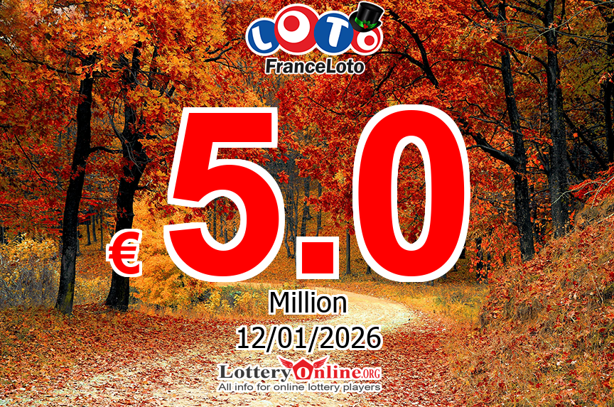The result of Loto of France on Jan. 10, 2026; Jackpot is € 5 Million Euro