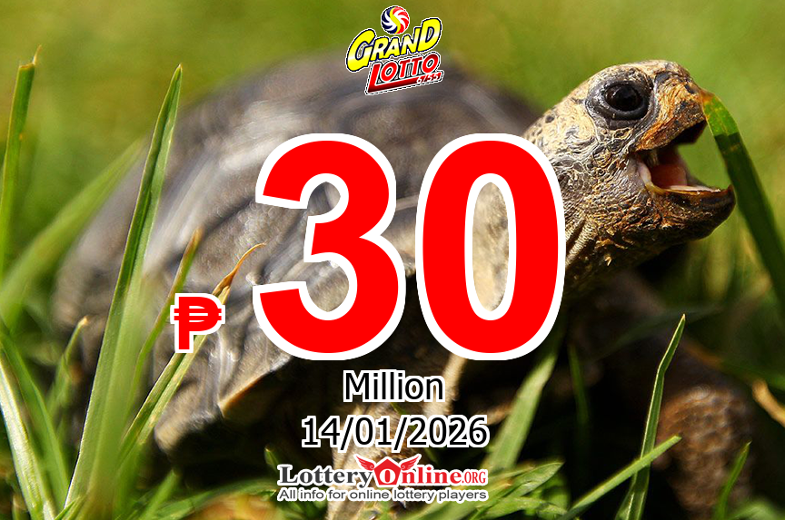 Grand Lotto results for 01/12/26: Jackpot is up to ₱ 30 Million PHP