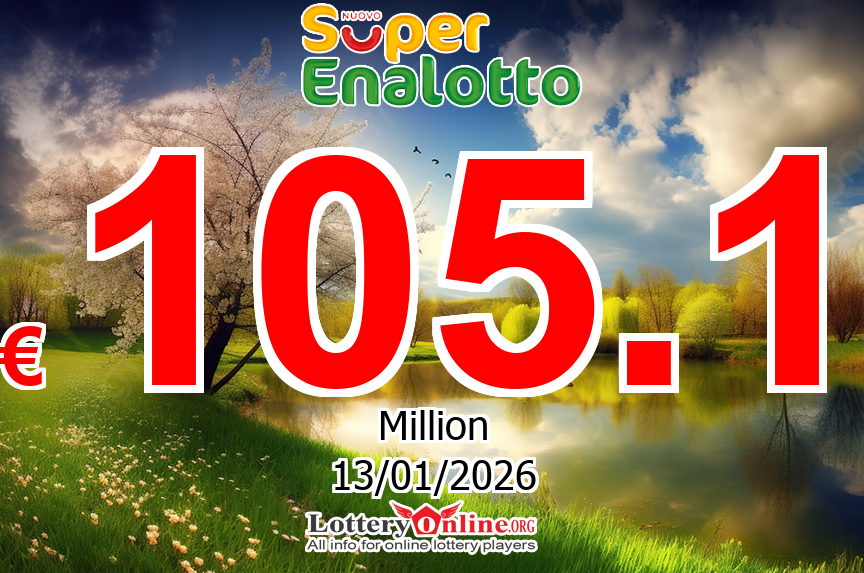 SuperEnalotto jackpot is growing, It reaches € 105.1 Million Euro for Jan. 13, 2026