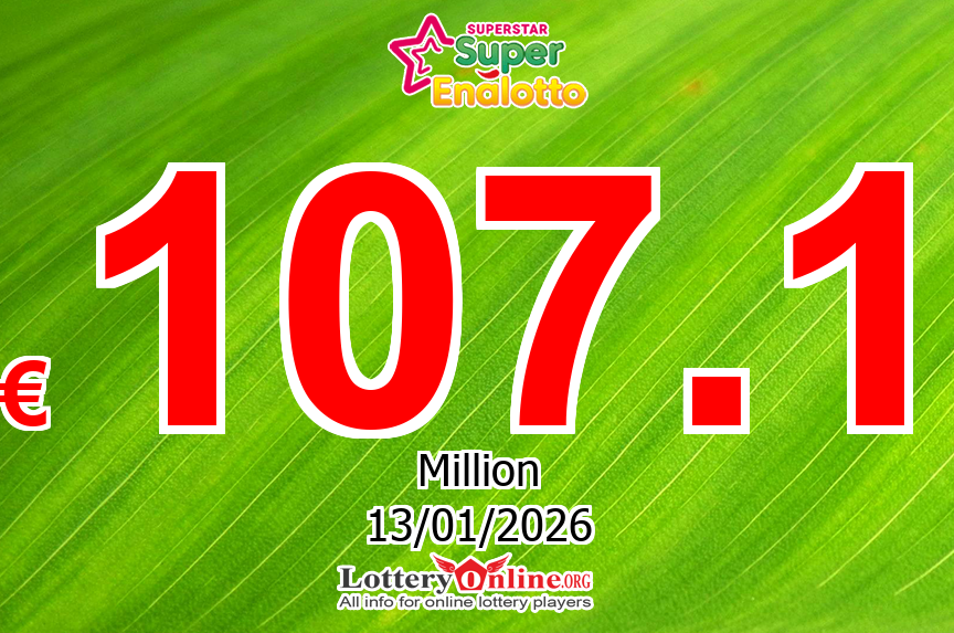 SuperStar jackpot is growing, It reaches € 107.1 Million Euro for Jan. 13, 2026
