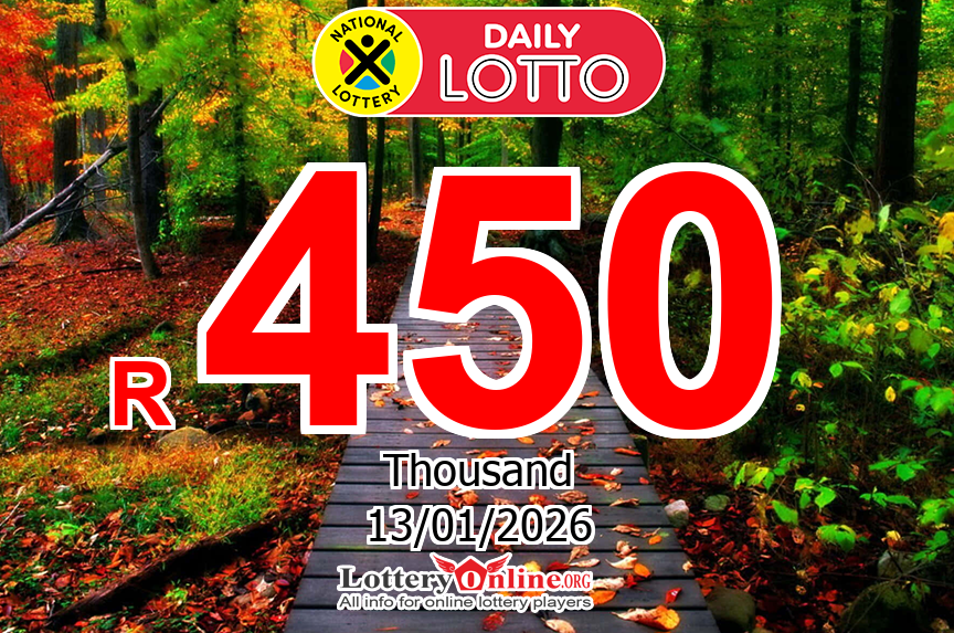The result of Daily Lotto of South Africa on Jan. 12, 2026; Jackpot is R 450 K ZAR