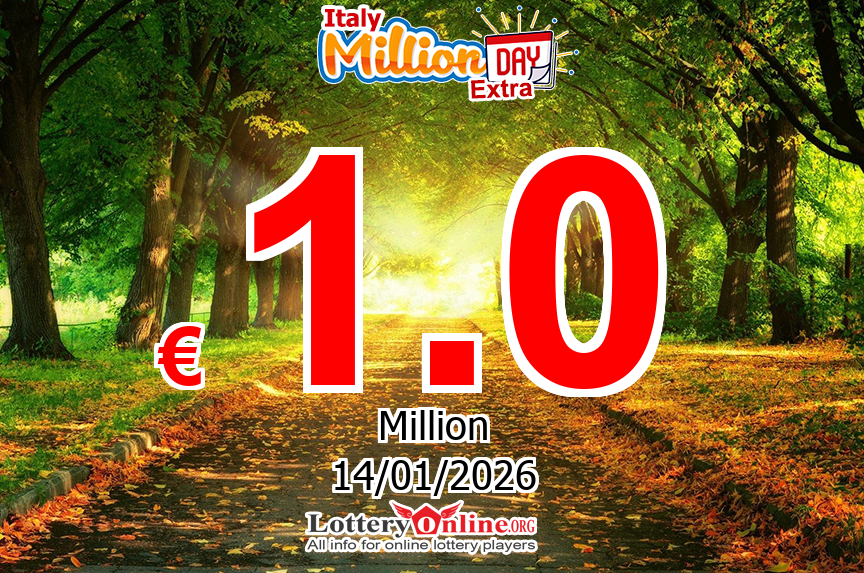 MillionDAY Extra results for 01/13/26: Jackpot stands at € 1 Million Euro