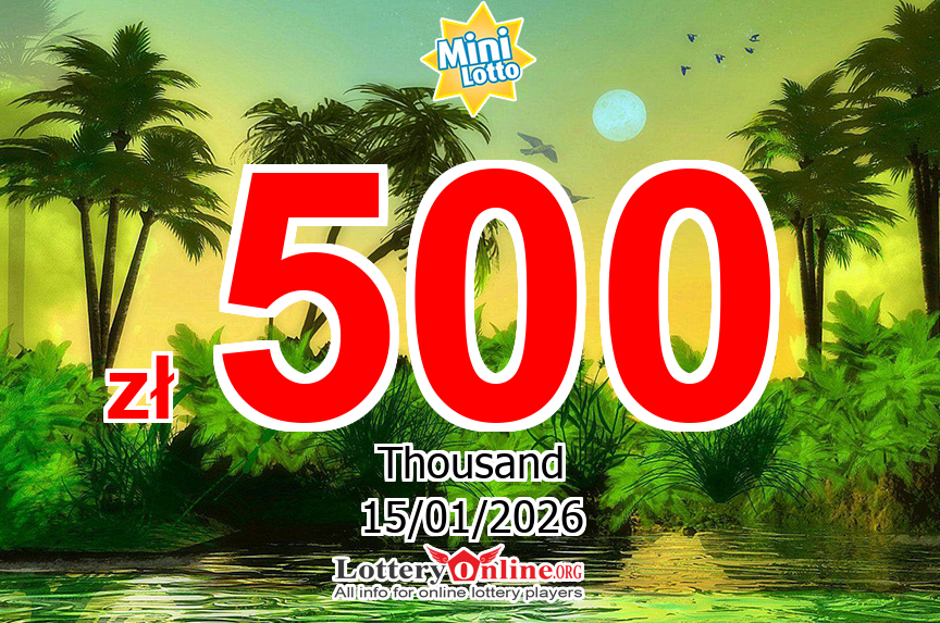 Mini Lotto Live Results for 01/14/26, Thursday Jackpot increases to zł 500 K PLN