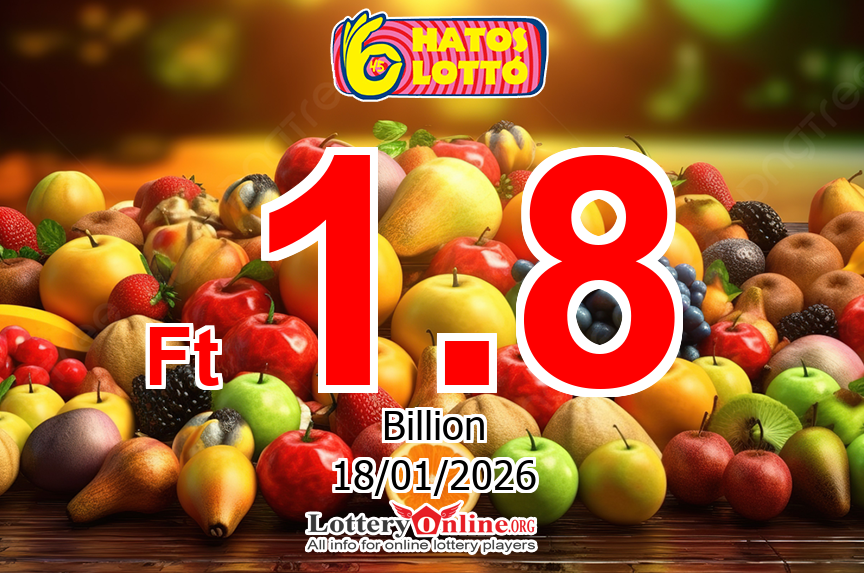 The result of Hatoslotto of Hungary on Jan. 15, 2026; Jackpot is Ft 1.756 Billion HUF