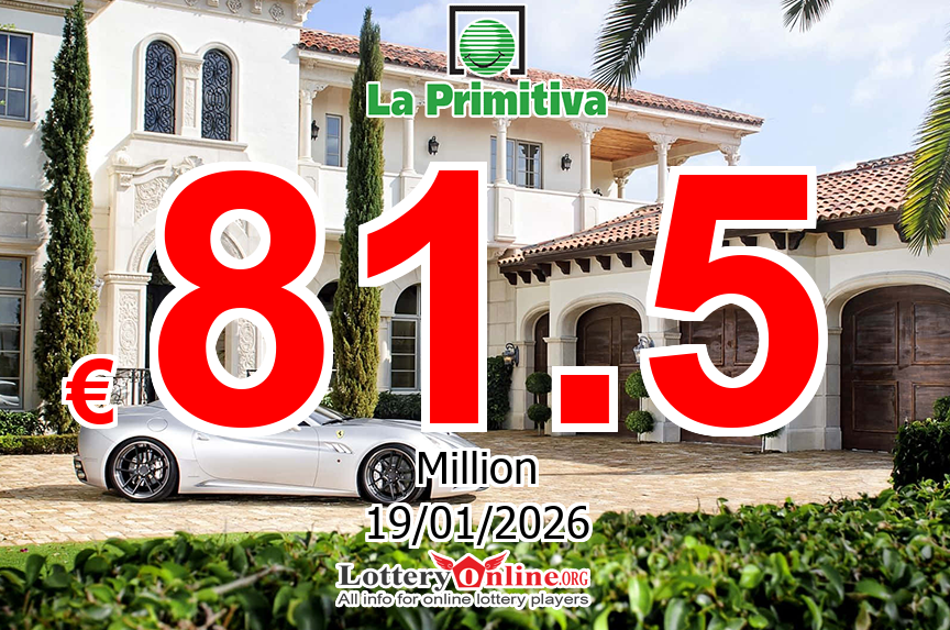 La Primitiva jackpot climbs to € 81.5 Million Euro for Jan. 19, 2026