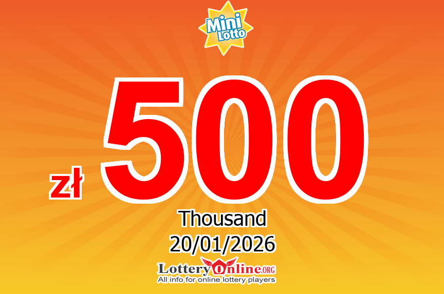 Result of Mini Lotto on Jan. 19, 2026: Jackpot is zł 500 K PLN now
