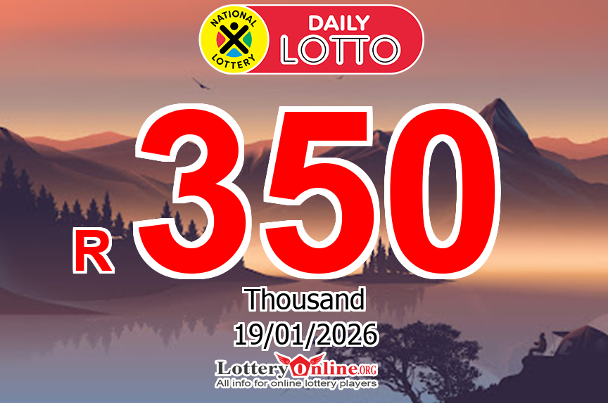 Daily Lotto results of Jan. 18, 2026; Jackpot is R 350 K ZAR