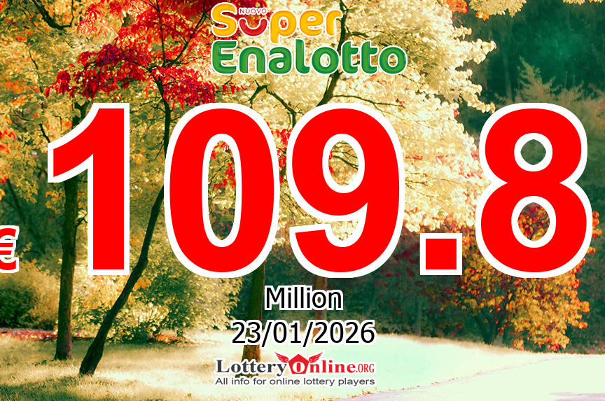 No winner today, Jan. 22, 2026 – SuperEnalotto jackpot increases to € 109.8 Million Euro