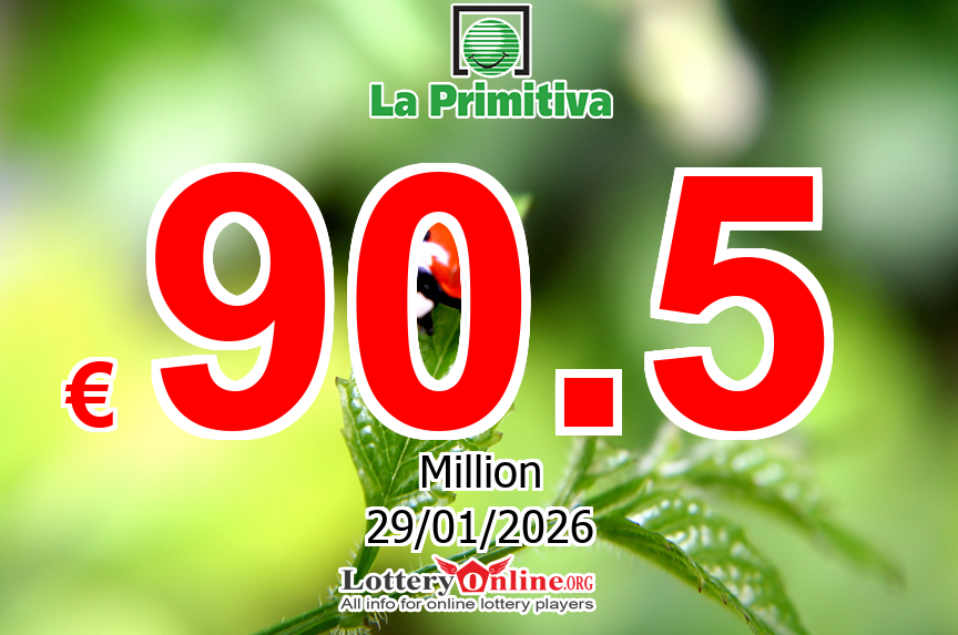 No winner today, Jan. 26, 2026 – La Primitiva jackpot increases to € 90.5 Million Euro