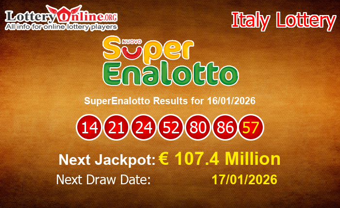 LatestSuperEnalotto Results