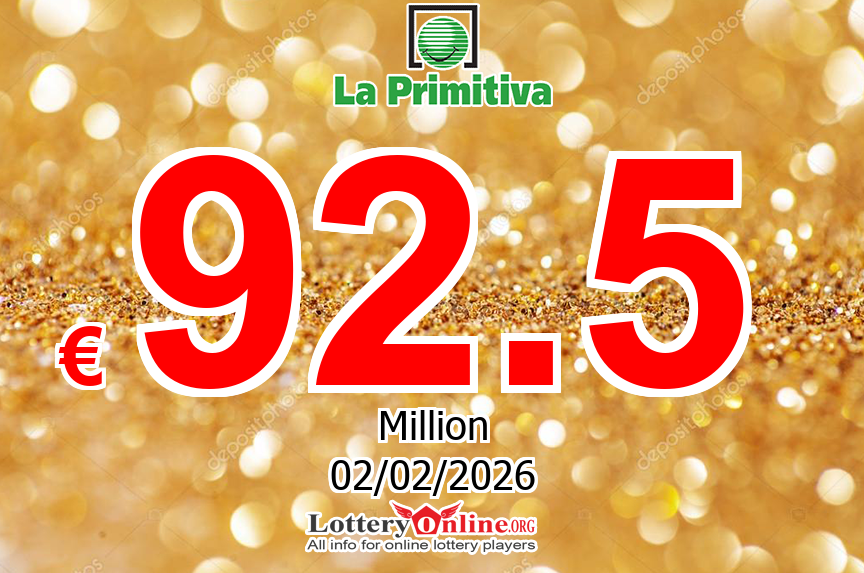 La Primitiva jackpot climbs to € 92.5 Million Euro for the drawing on Feb. 2, 2026