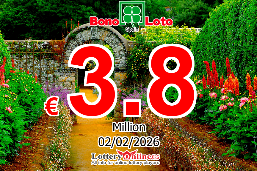 BonoLoto Jackpot now is € 3.8 Million Euro: No winner of jackpot on Feb. 1, 2026