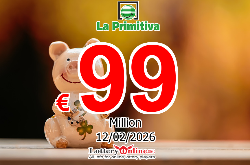 Winning La Primitiva numbers for Monday, February 9, 2026. No winner, jackpot grows to € 99 Million Euro